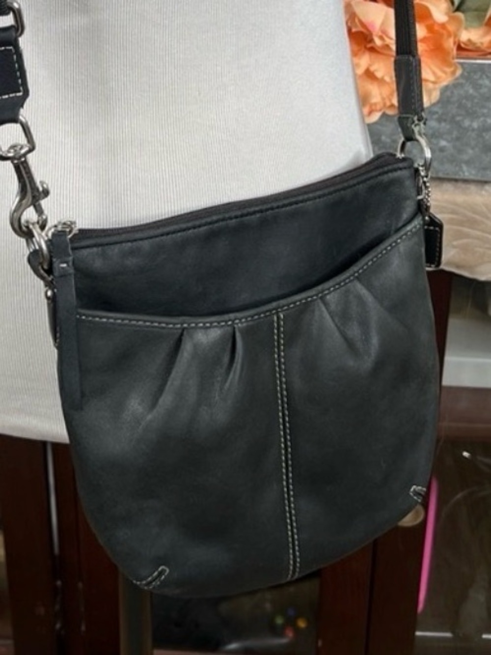 Vintage Coach Soho Pleated Leather Crossbody Bag